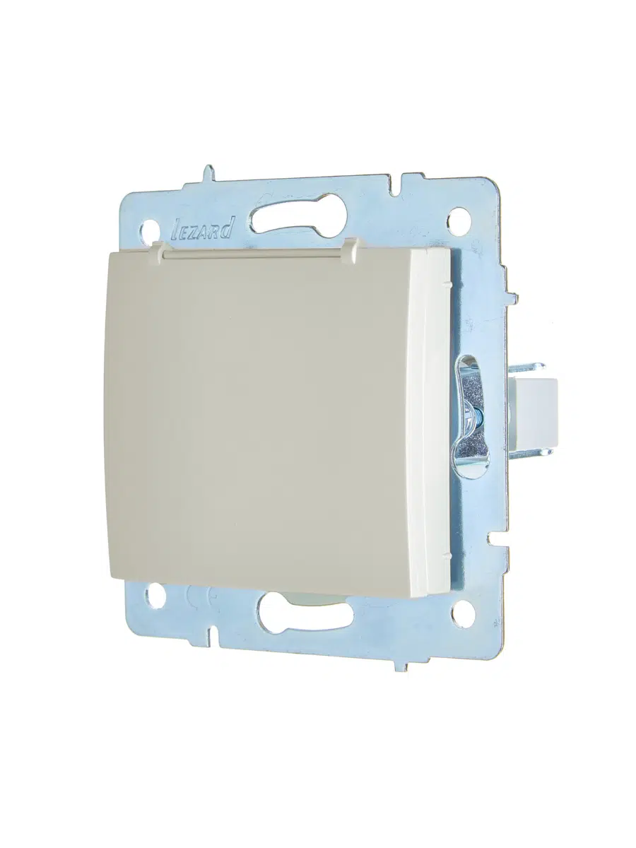 ASTI Розетка с/з с крышкой ПБТ крем механизм LEZARD 7081-0388-123B - Вид №3