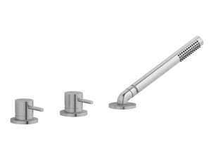 Смеситель для ванны с 3 отверстиями из нержавеющей стали с ручным душем