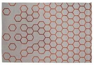 Roche Bobois Прямоугольный шерстяной коврик ручной работы с геометрическими мотивами Accessoires