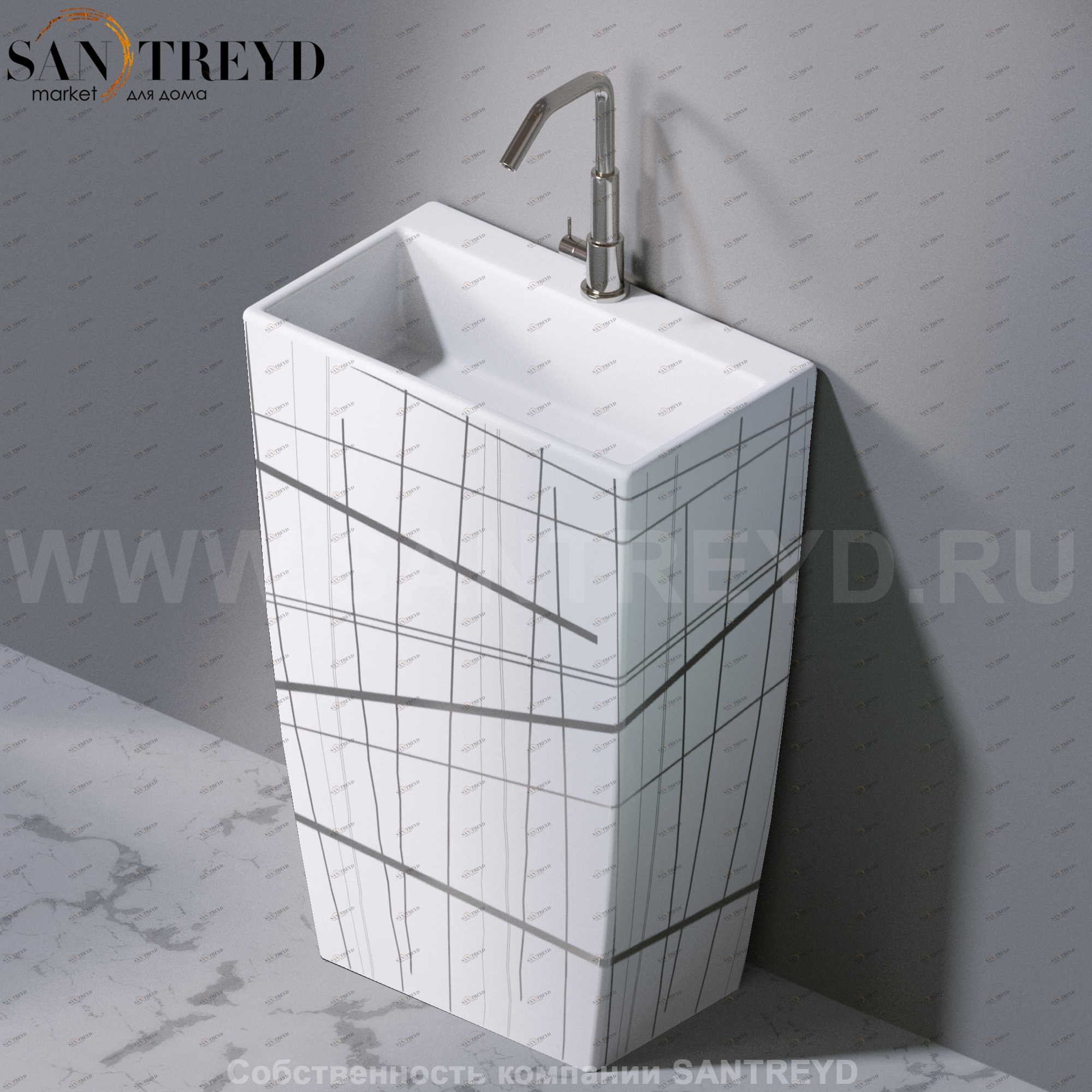 L115415P Напольная раковина стоящая прямоугольная A. e T. Italia Tower AeT ITALIA