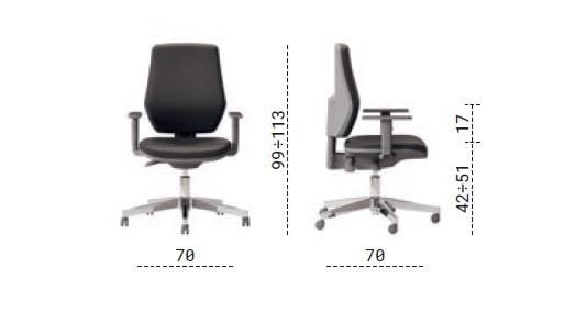 Регулируемый по высоте офисный стул с подлокотниками Las Mobili CAST ARCH-00029593