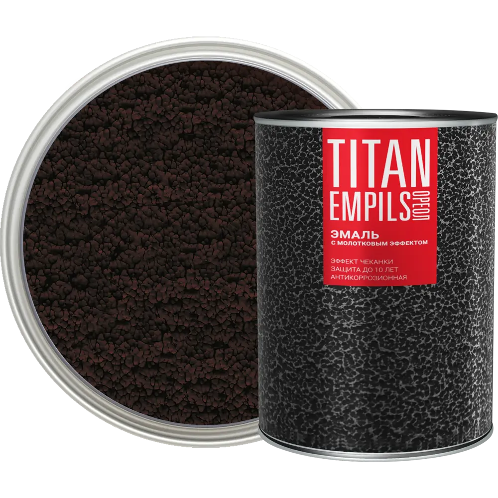 Грунт-эмаль 3 в 1 Ореол Titan молотковая цвет коричневый 0.8 кг 84439788 STLM-2043563 