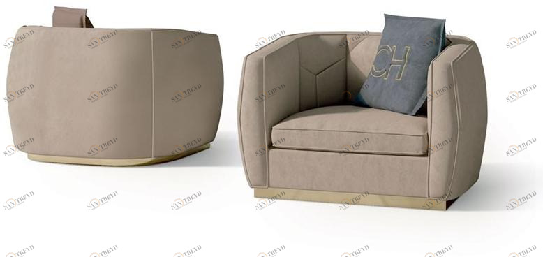 Carpanese Home Кресло в набуке с подлокотниками Contemporary 7137 - 7937