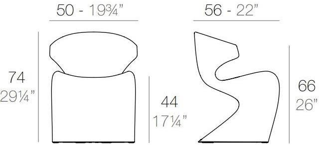VONDOM Консольный стул с подлокотниками Wing sun-id-1479878 - Вид №4