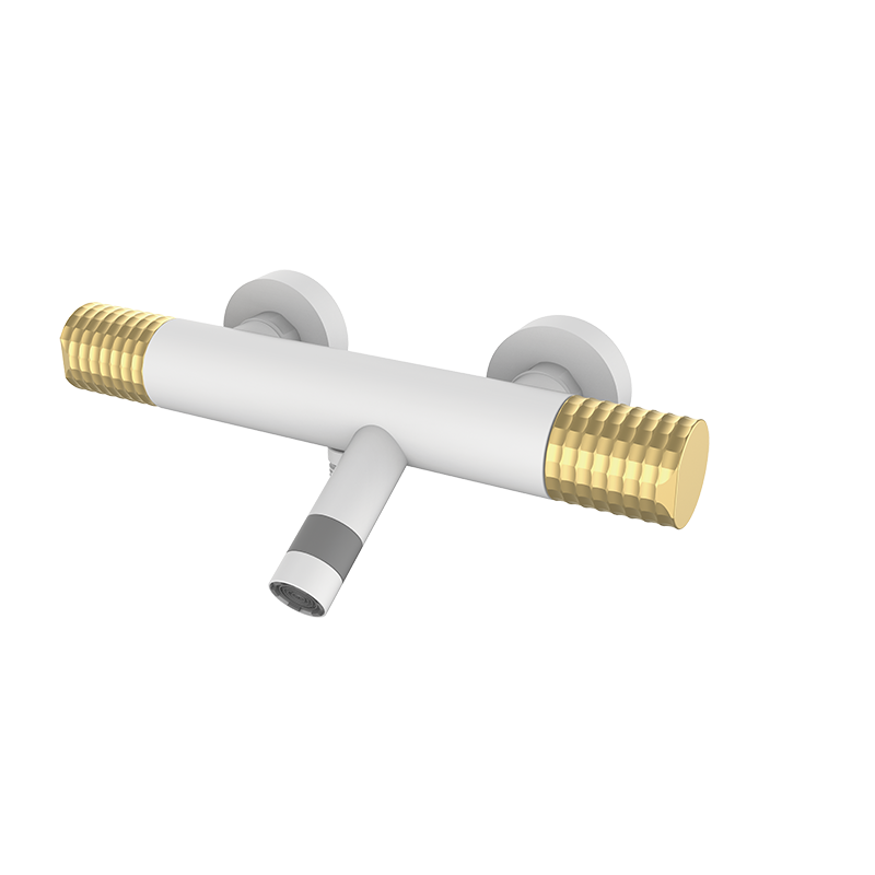 75210717 PREMIUM Белый Термостатический ванна-душ Белое Матовое Золото GRB MIXERS 