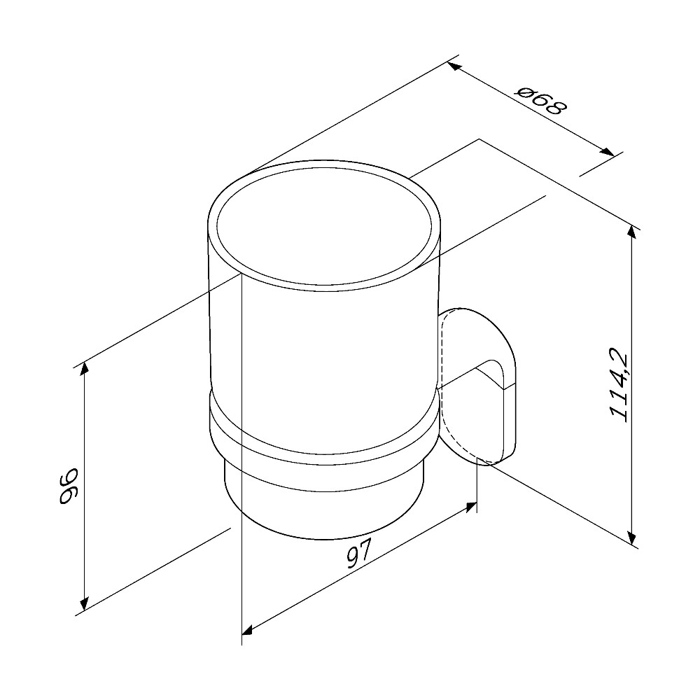 A8434322 Стеклянный стакан с настенным держателем AM.PM X-Joy  - Вид №7