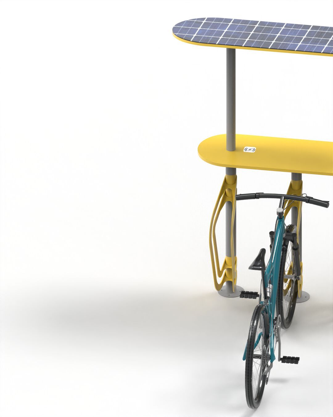 Стойка для велосипедов с фотоэлектрической панелью и зарядной панелью wi-fi CITYSì Pivot ARCH-00023051 - Вид №6