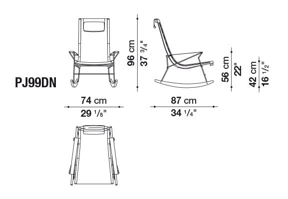 Кожаное кресло-качалка с подлокотниками B&B Italia J.J ARCH-00119588 - Вид №2
