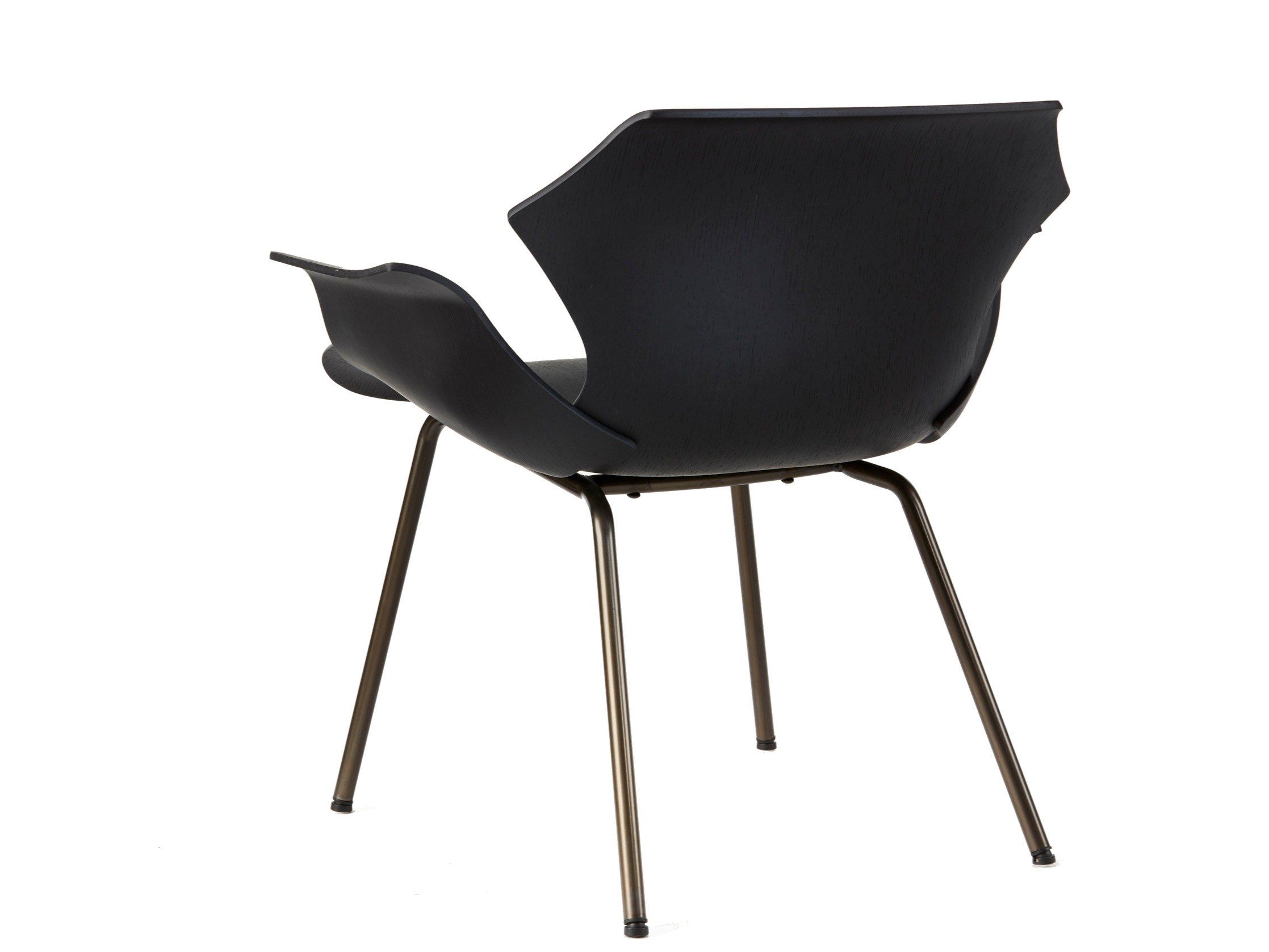 Стальное и деревянное кресло с подлокотниками BassamFellows Petal ARCH-00063917 - Вид №14