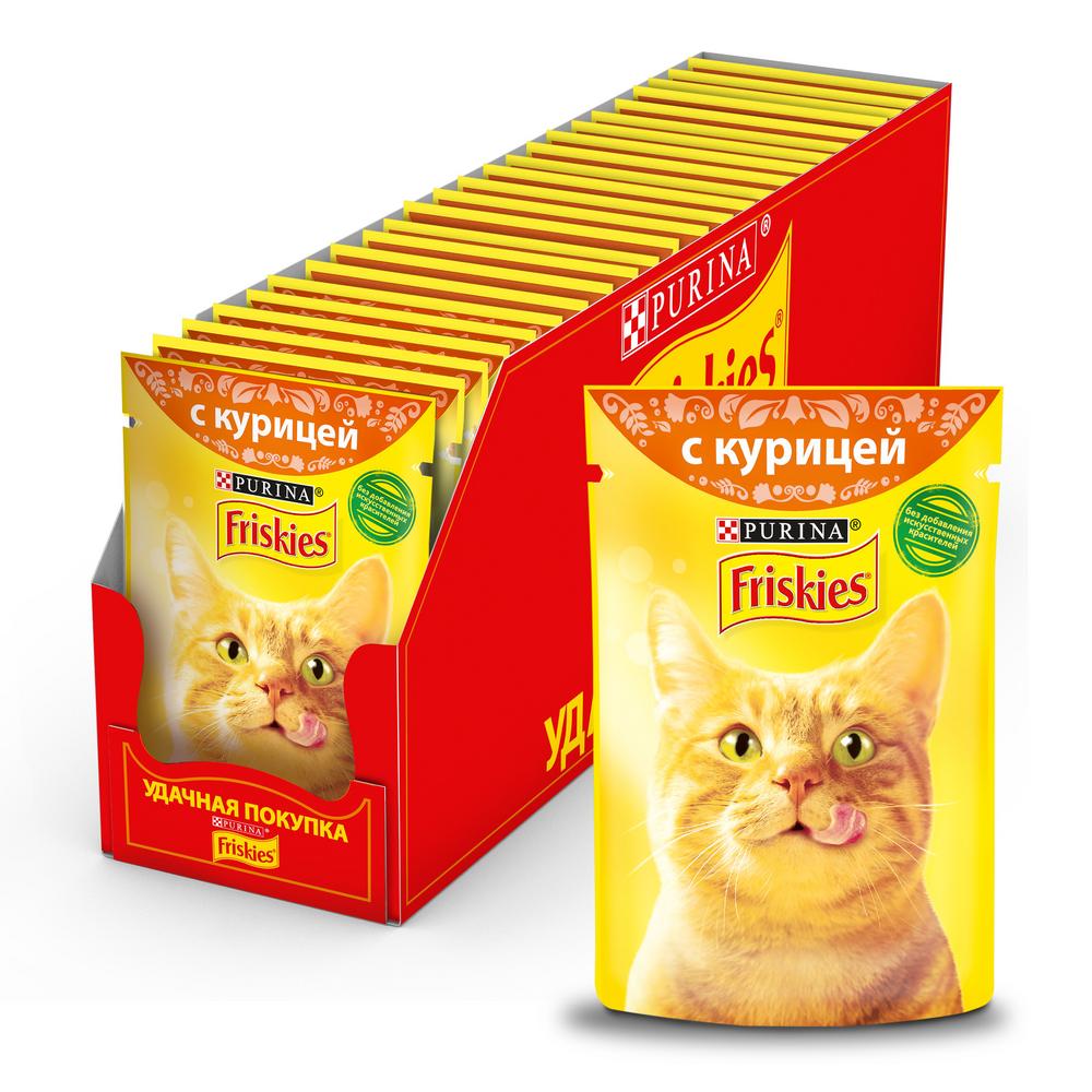 ПР0032271*24 Корм для кошек с курицей в подливе, пауч 85 г (упаковка - 24 шт) Friskies 