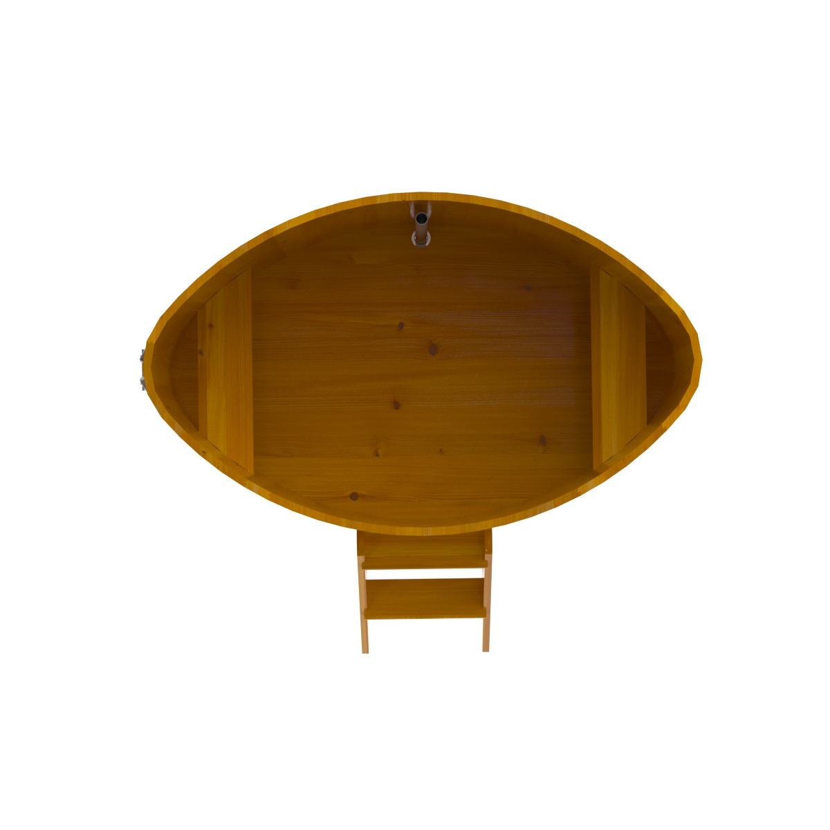 2286 Купель овальная из лиственницы Рустик 1,08х1,75х1,0 натуральная Alyarus  - Вид №5