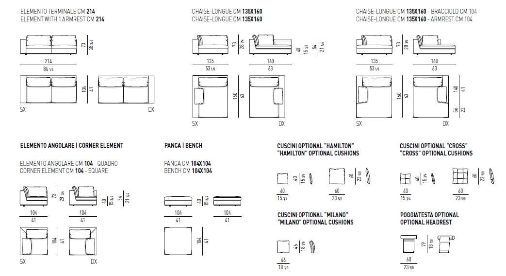 Ткань диван Minotti Гамильтон ARCH-00081571 - Вид №17