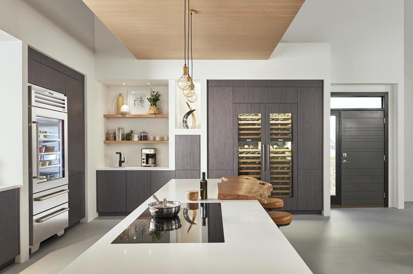 Sub-Zero Вертикальный встраиваемый винный холодильник из нержавеющей стали со стеклянной дверцей класса а Cantine vino Icbiw-30  - Вид №3