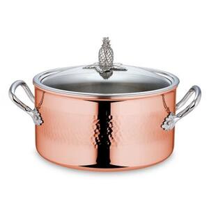 Кастрюля низкая со стеклянной крышкой Omegna Cupra, медь/нержавеющая сталь, Ø24 см, 6 л