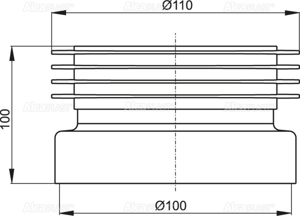 Манжета для унитаза прямая ALCAPLAST A99 - Вид №1