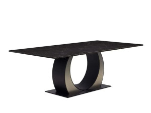 Прямоугольный стол со стальным основанием и кварцевым верхом