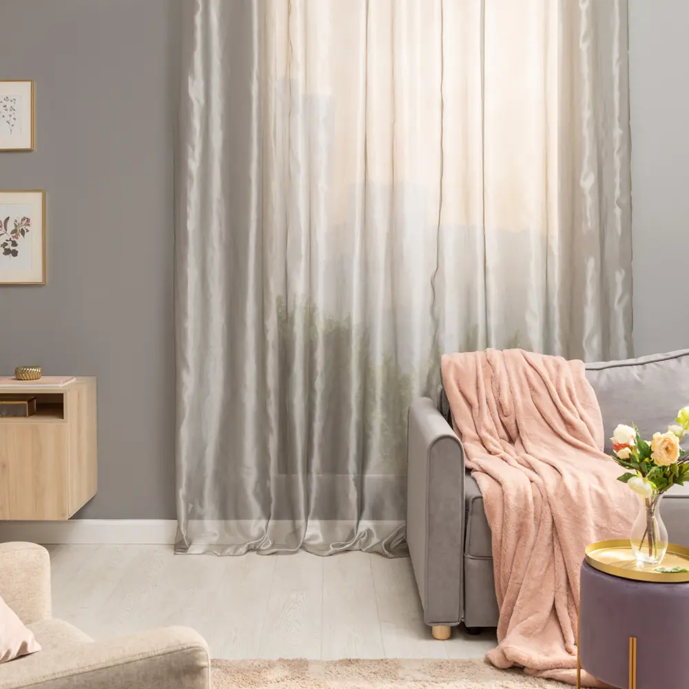 Тюль INSPIRE на ленте 300×280 см - воздушная микровуаль светло-серого оттенка 17989661 STLM-0009168