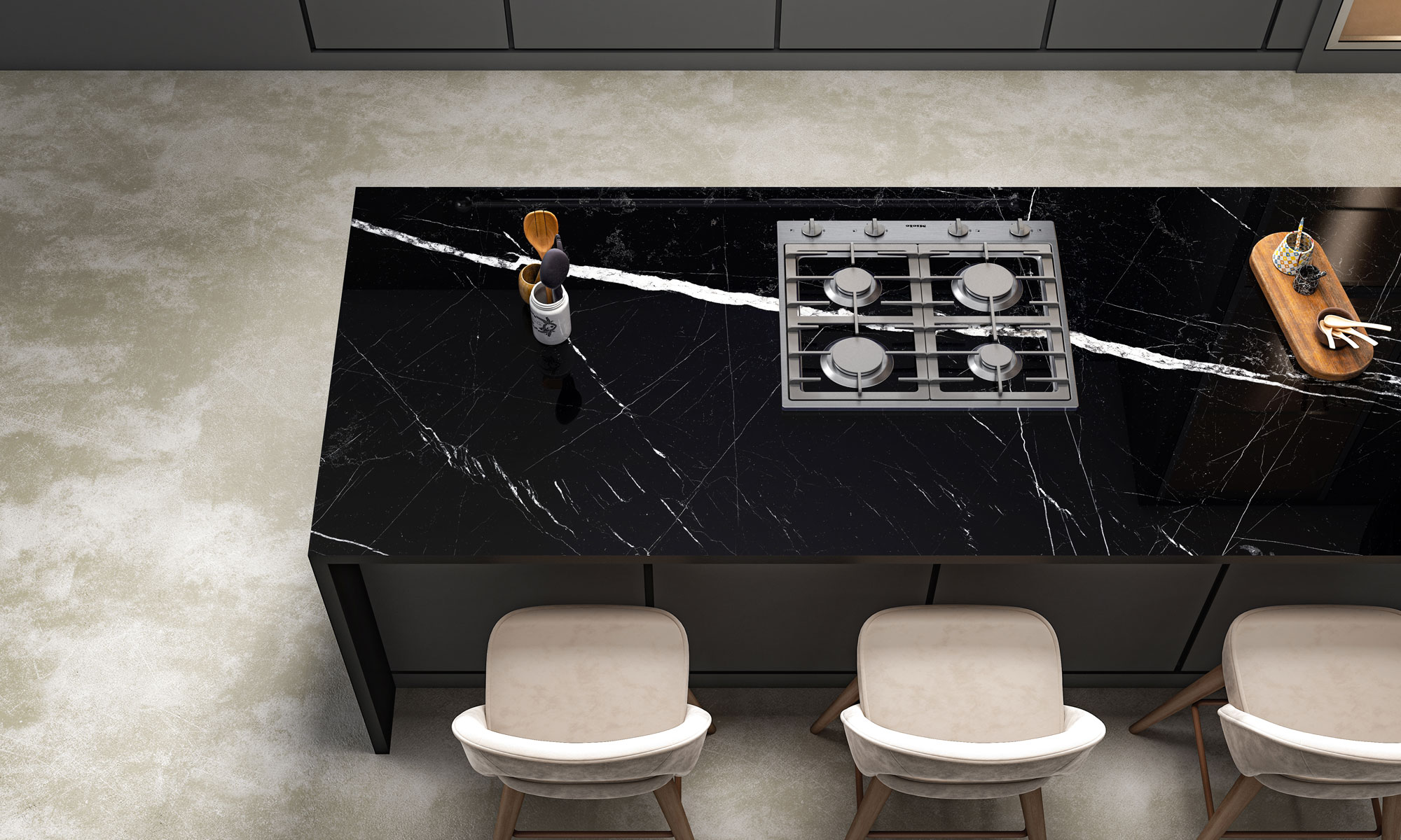 Бесконечная элегантность: керамический слэб NERO MARQUINA STP-ST153 INCOLOR Double Polished - Вид №7