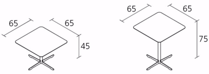 Alias Квадратный журнальный столик с основанием 4 звезды Cross table sun-id-1365725 - Вид №2