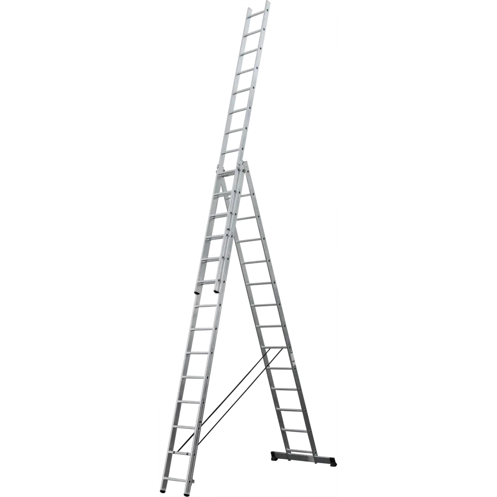 Лестница раскладная выдвижная 3-секционная Standers до 8.93 м 14 ступеней STLM-2018375 - Вид №1