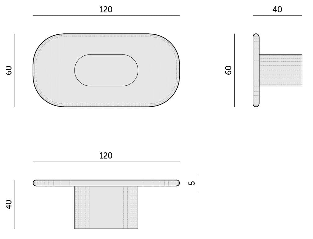 Овальный журнальный столик MDF для гостиной Punto Zero Franca e Allegra ARCH-00023146 - Вид №3