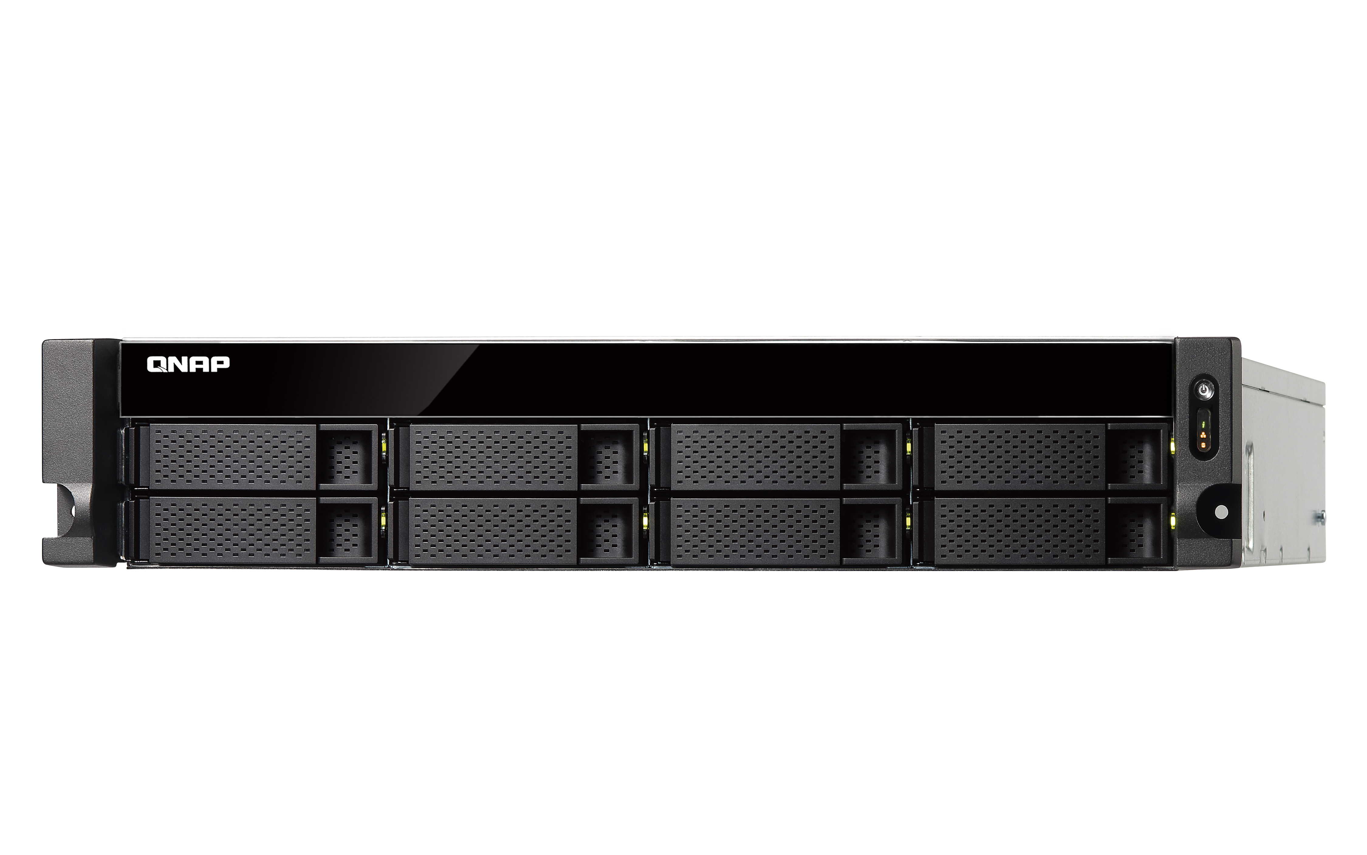 TS-863XU-RP-4G Smb nas, 8-tray w/o hdd, quad-core 64-bit amd 2.0ghz, 4gb ddr3l (1x4gb ) up to 16gb (2x8gb ),1x 10g lan rj45, 4x1gbe lan, 2u rackmount, 2x250w psu. w/o rail kit rail-b02 QNAP Santreyd  - Вид №2