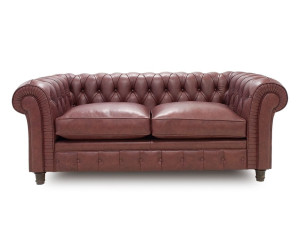 2-местный кожаный капитонный диван