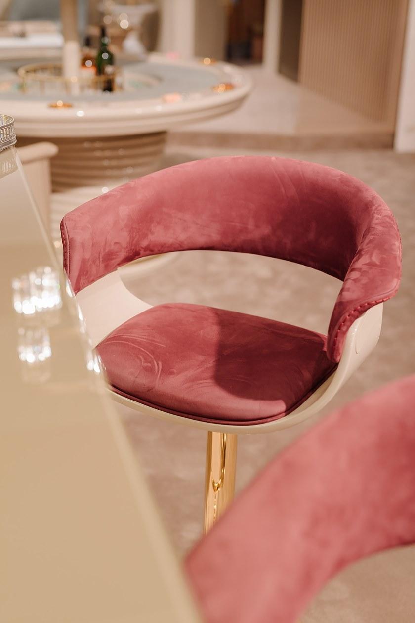 Vismara Design Бархатный барный стул со спинкой Luxury entertainment sun-id-1429376 - Вид №2