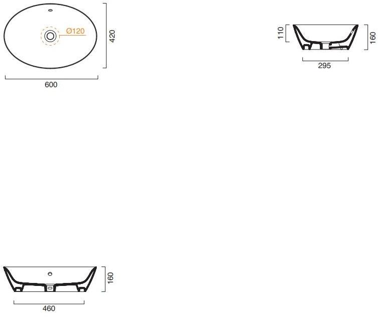 Накладная раковина на столешницу  овальная CERAMICA CATALANO Velis sun-id-1474535 - Вид №5