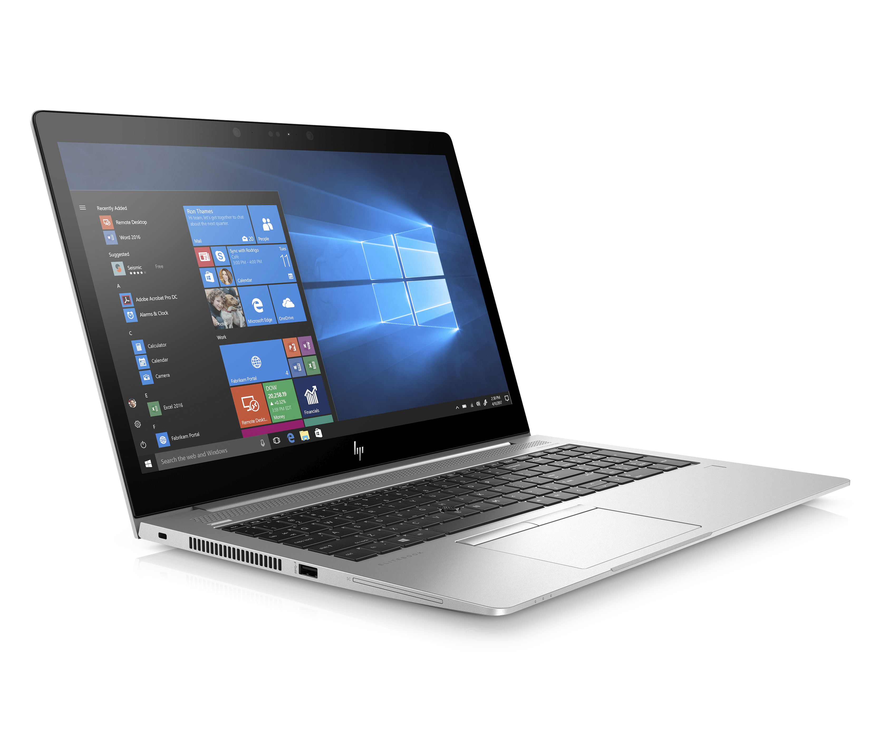 3UP43EA#ACB elitebook 755 g5 15.6"(1920x1080)/amd ryzen 7 pro 2700u(2.2ghz)/8192mb/512ssdgb/nodvd/int:amd vega/56whr/war 3y/1.86kg/silver/w10pro + ir cam HP Santreyd  - Вид №2