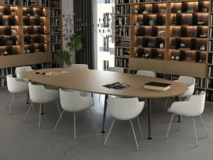 Elitable Овальный стол для совещаний из фанерованной древесины Joy