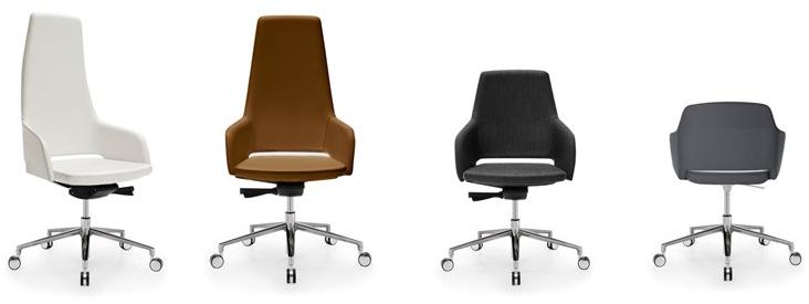 Sinetica Кресло для руководителя с регулируемой высотой из кожи с 5 спицами и низкой спинкой Captain sun-id-1405777 - Вид №2