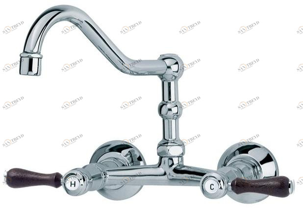 rvb Настенный кухонный смеситель на два отверстия 1935 wood 1936.11.20-cc