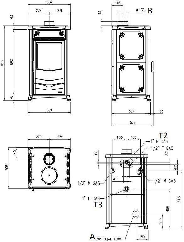 LA NORDICA EXTRAFLAME Дровяная термо-печь с облицовкой майоликой sun-id-1377436 - Вид №2