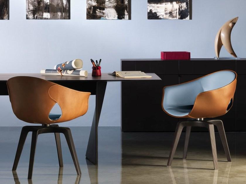 Poltrona Frau Вращающееся кресло на козелке из кожи с подлокотниками La collezione - tavoli e sedie sun-id-1514406 - Вид №4