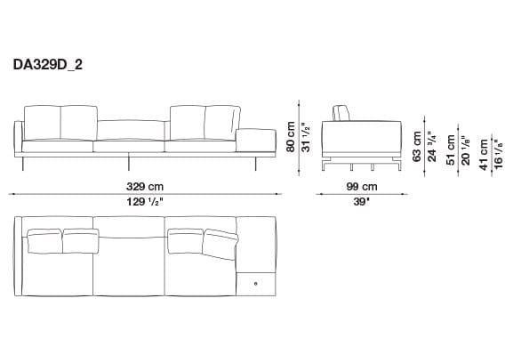 3-местный тканевый диван с полуостровом B&B Italia док ARCH-00061121 - Вид №135