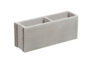 Однокамерный бетонный вибро-сжатый блок для кладки