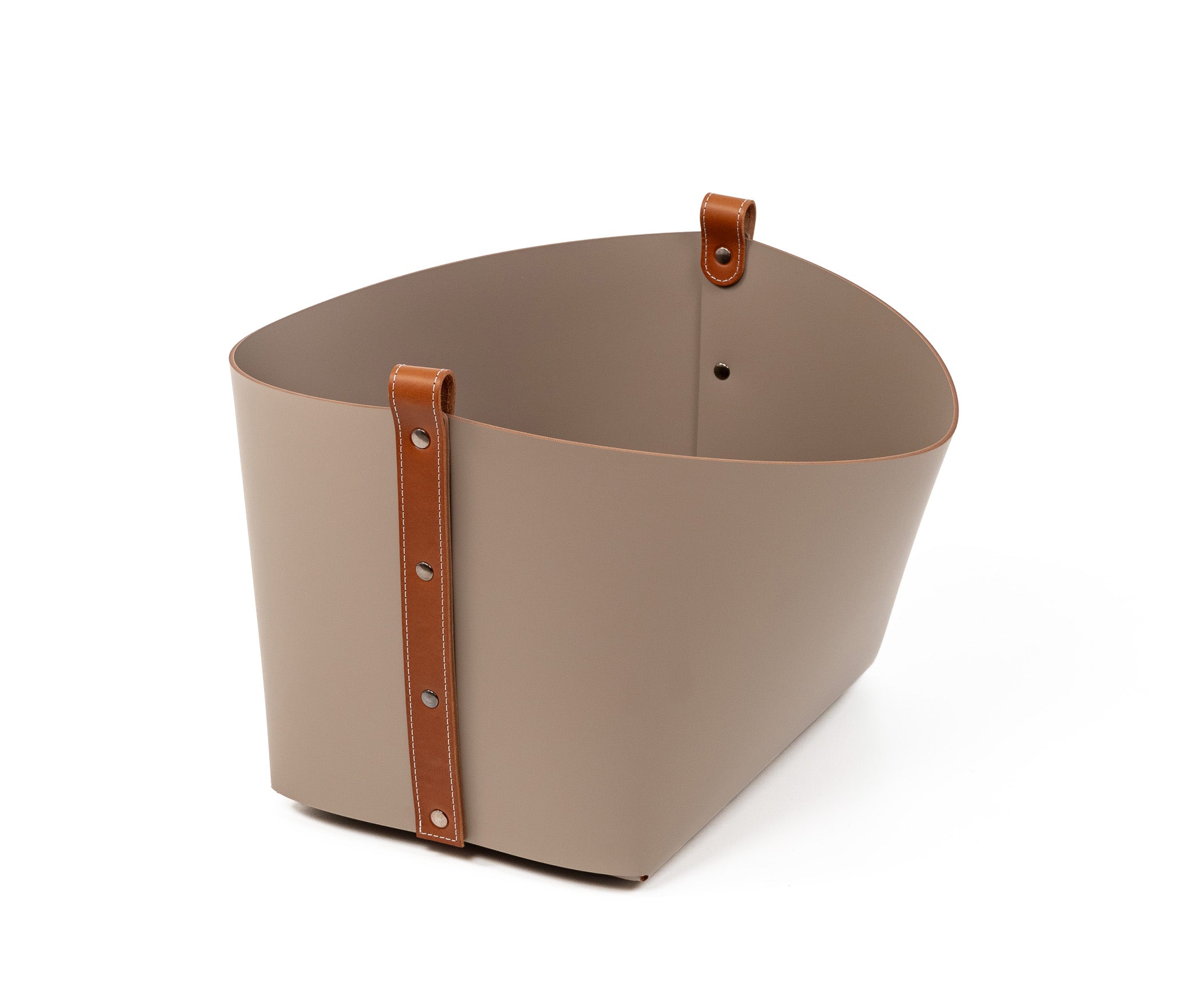 Маленькая корзина Ovo - 40X40XH29 см / регенерированная кожа_крем Pinetti 70.0180.082.027 - Вид №2