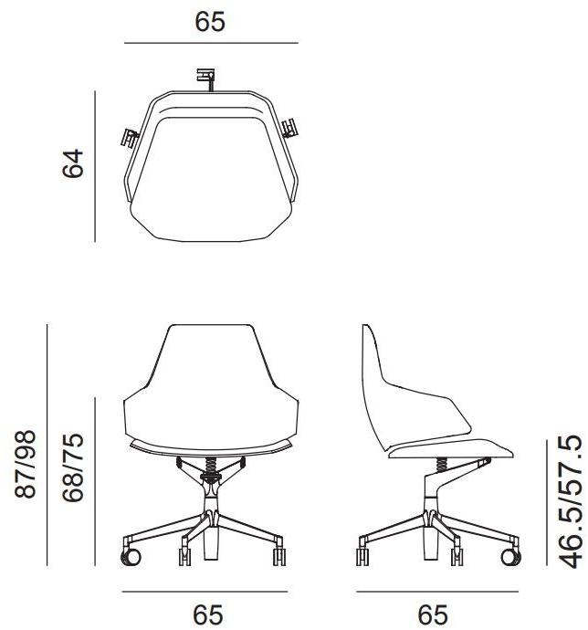 arper 5-спицевое кожаное кресло для конференций Aston sun-id-1420919 - Вид №1