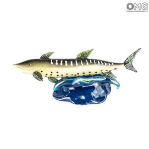 3523 ORIGINALMURANOGLASS Скульптура Лосось - Пино Синьоретто - муранское стекло OMG 40 см