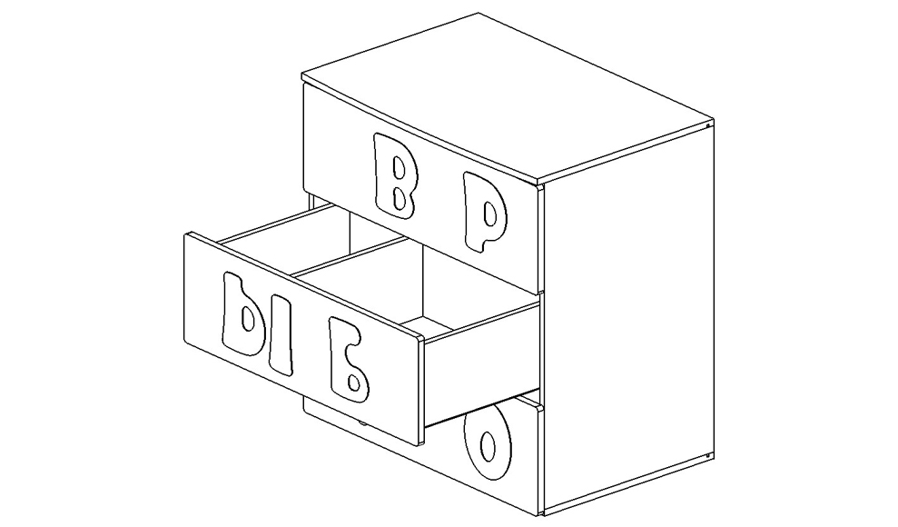 Комод детский с 3 ящиками "Абвгдейка" МАНДАРИН АБВГДЕЙКА 178609 Белый Santreyd  - Вид №4