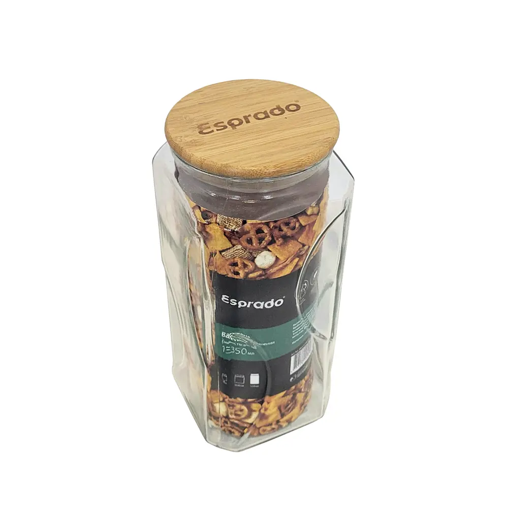 Банка для сыпучих продуктов Esprado Bambu 1.35 л стекло прозрачный STLM-2078783 - Вид №2