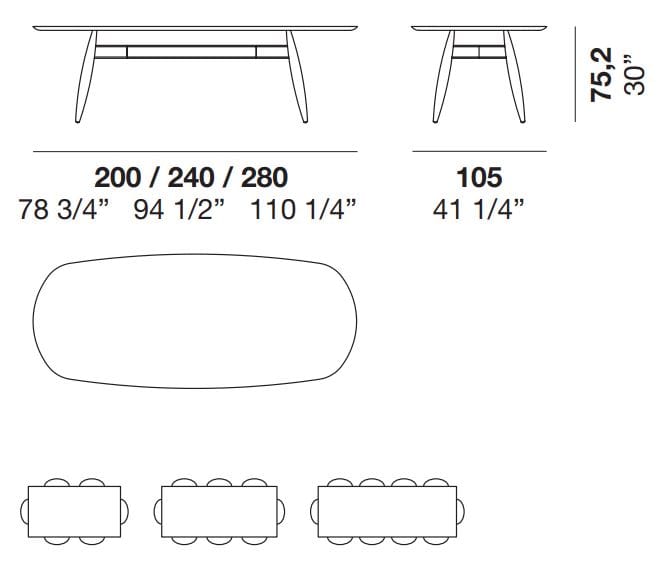 Деревянный прямоугольный стол Alf DaFrè FUSELLO ARCH-00150320 - Вид №4