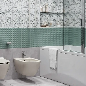 Плитка настенная рельефная Culto Asana Mint H 20x40 см 1.2 м² цвет ментоловый 86926640 STLM-2134906