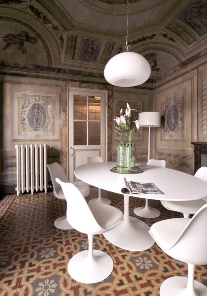 Обеденный стол круглый белый глянцевый 90 см Eero Saarinen Style Tulip Table SOHO DESIGN TULIP 131561 Белый - Вид №2