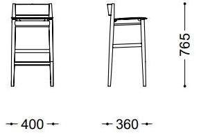 Porro Высокий табурет из ясеня с подставкой для ног sun-id-1504245 - Вид №4