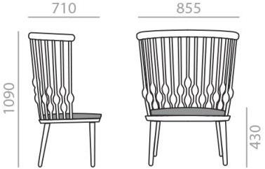 Andreu World Кресло из бука с высокой спинкой Nub Bu1440 - Вид №4
