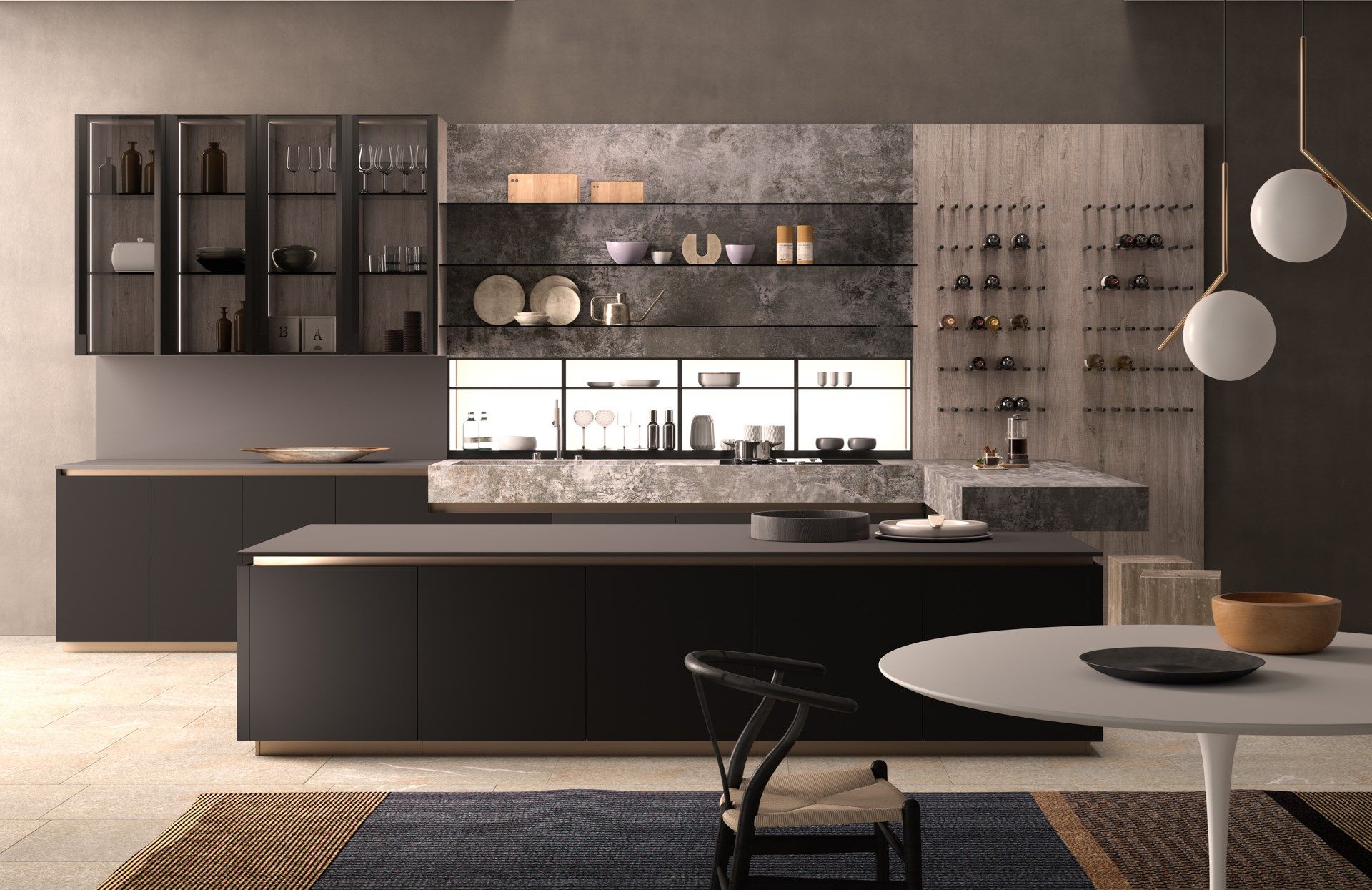 Кухня Dekton® без ручек Floritelli Cucine ARCH-00011819 - Вид №1