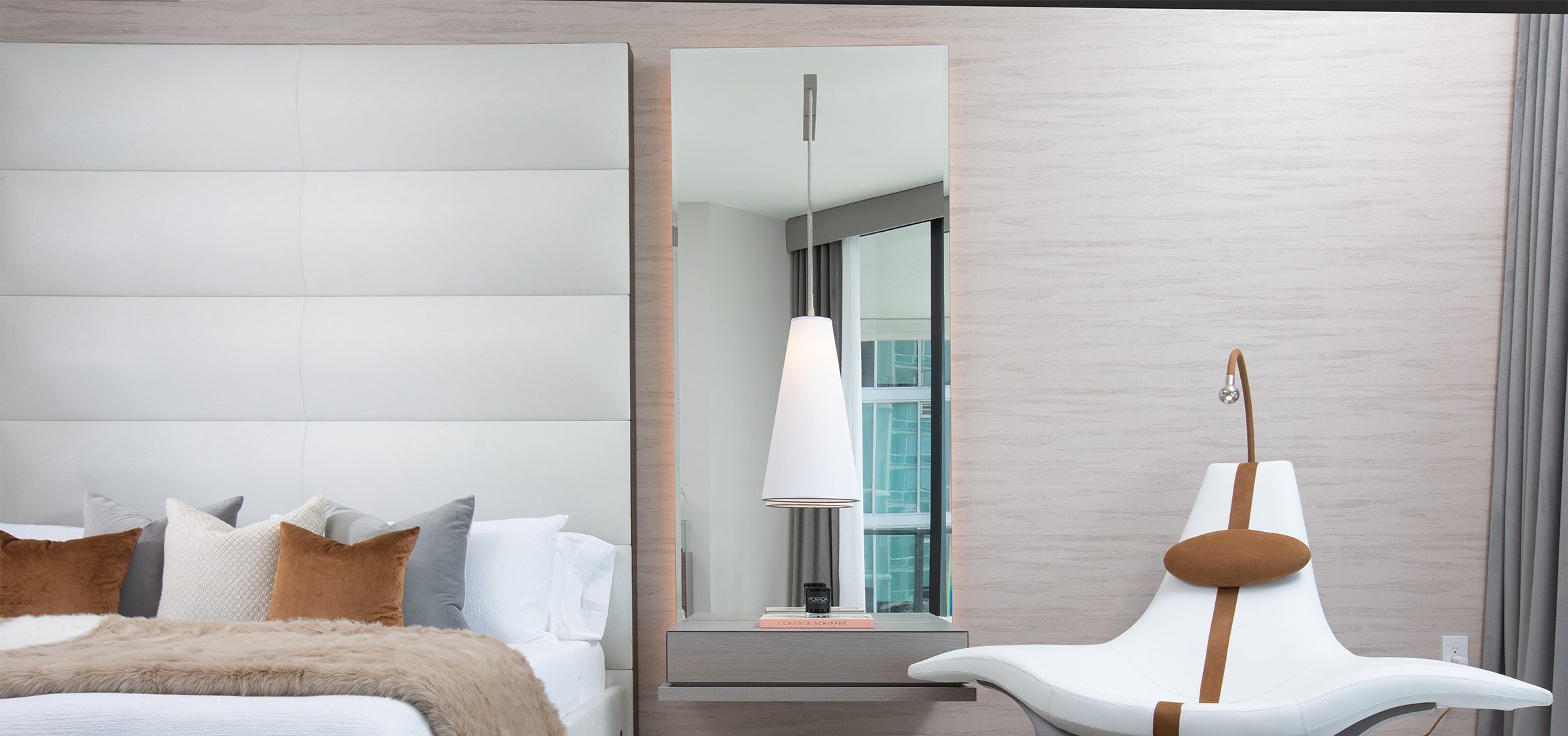 Прямоугольная подвесная тумбочка из дуба с освещением MORADA ARCH-00043231 - Вид №2