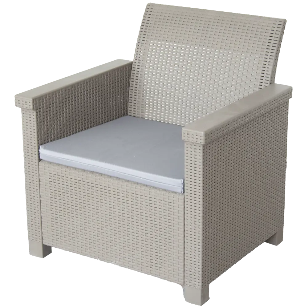 Набор садовой мебели для отдыха с подушками BEGINIA Basegi Пластик Стол, диван, кресло 2 шт Бежевый STLM-2095015 - Вид №8